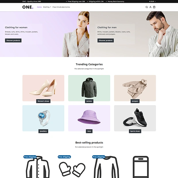 FreeTheme Startseite für Shopware 6